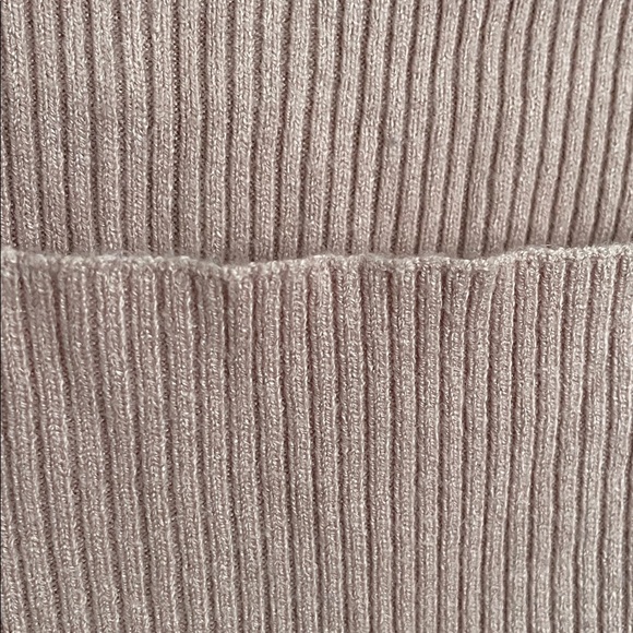 🔵Lush Ribbed Square Neck crop top  Blouse in Soft Pink size s - Picture 3 of 8